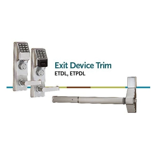 Alarm Lock Trilogy Exit Trim with Straight Lever for VD99 Satin Chrome Finish ETDLS1G26DV99 - main